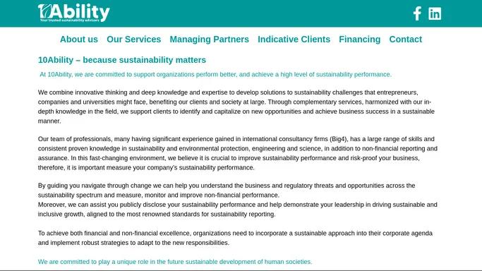 10Ability – Sustainability Services