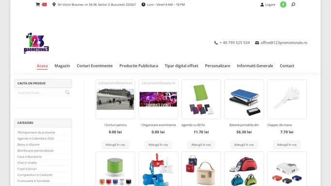 123Promotionale – Materiale promotionale, Transport GRATUIT, Personalizare GRATUITA, Termen de livrare RAPID