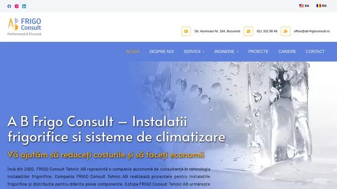 A B Frigoconsult – Instalatii frigorifice si sisteme de climatizare - AB FrigoConsult - Instalatii frigorifice si sisteme de climatizare