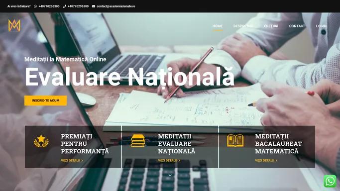 Academia de Mate – Cursuri si meditatii la matematica online LIVE