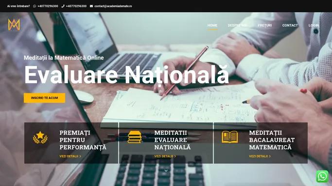 Academia de Mate – Cursuri si meditatii la matematica online LIVE