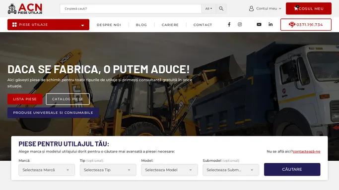 ACN Piese Utilaje • Piese de Schimb si Consumabile pentru Utilaje
