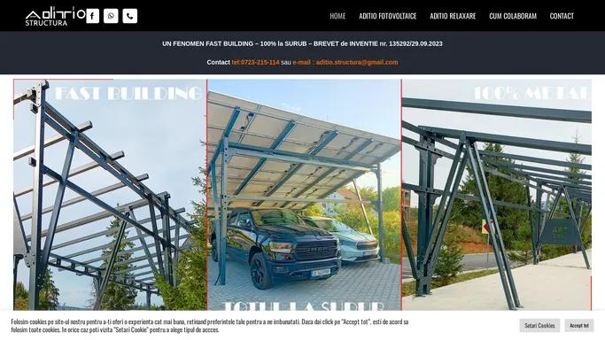 Carport auto - Structura la sol - Terase pentru panouri fotovoltaice