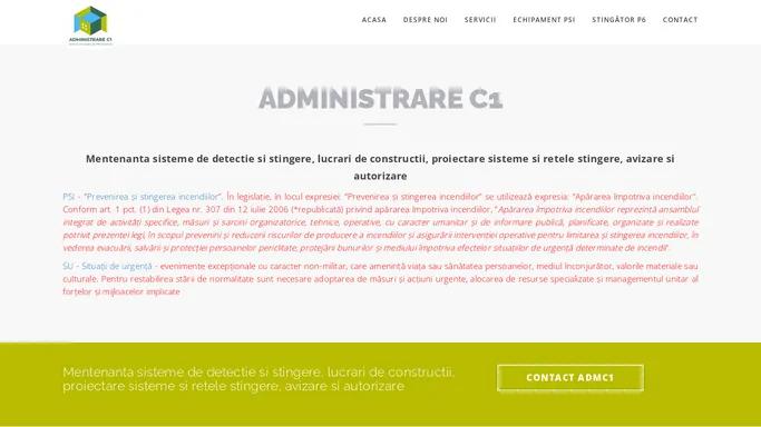 ADMC1 - Mentenanta sisteme de detectie si stingere, lucrari de constructii, proiectare sisteme si retele stingere, avizare si autorizare cladiri, servicii deszapezire si peisagistica