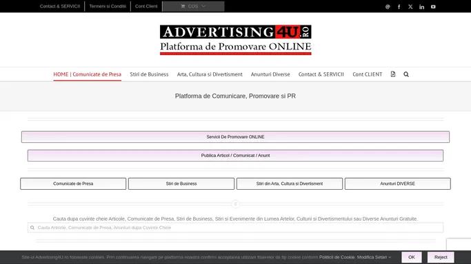 Advertising4U•RO – Platforma de Comunicare, Promovare si PR