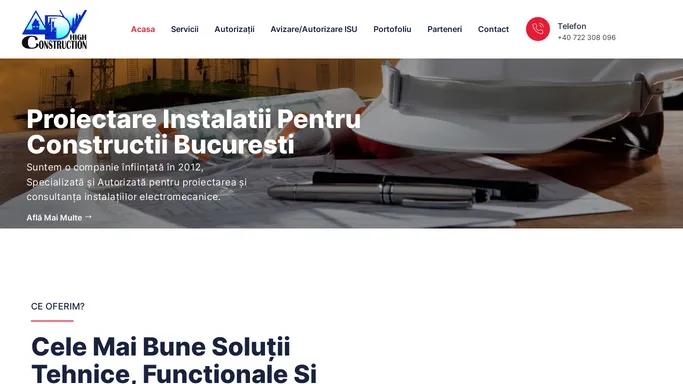 Proiectare instalatii pentru constructii Bucuresti - Adv