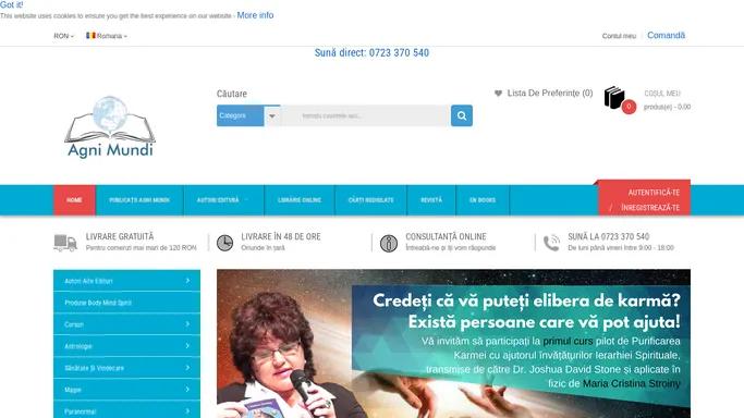 Editura Agni Mundi - Carti esoterice, evolutie spirituala online