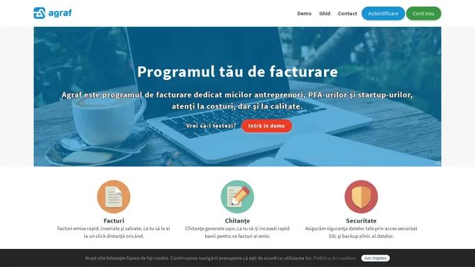 Agraf · Programul tau de facturare: rapid, online, complet gratuit