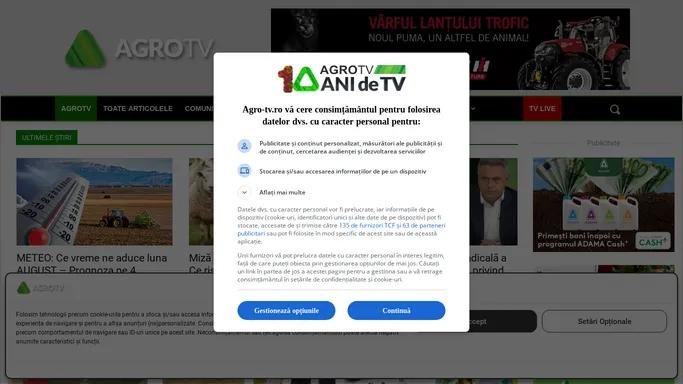 Agro Tv - televiziunea agriculturii si a satului romanesc - Agro Tv