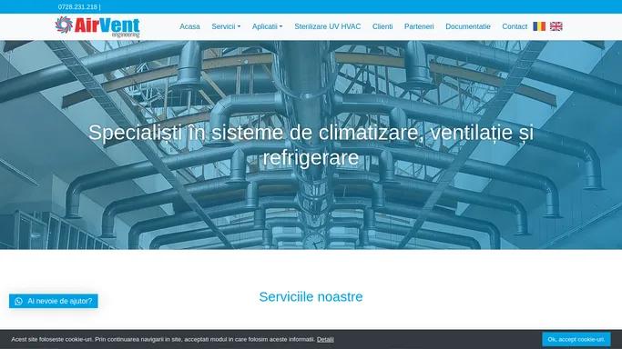 Specialisti in sisteme de climatizare, ventilatie si refrigerare - Airvent – refrigerare, ventilatie si aer conditionat