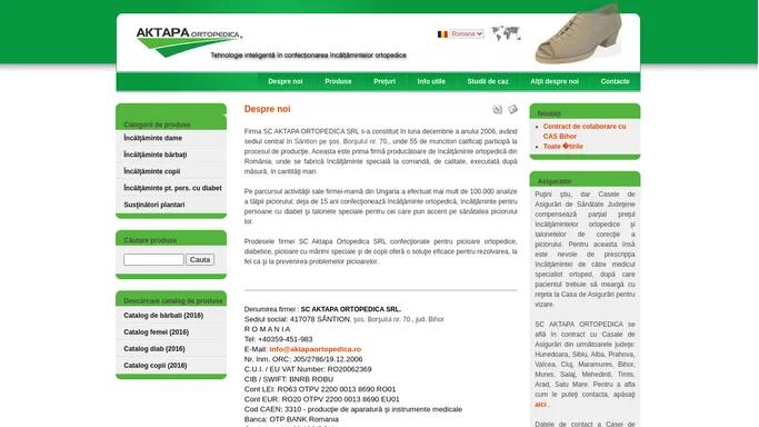 SC Aktapa Ortopedica SRL | Despre noi | Pentru, incaltaminte, Aktapa, Firmei, Ortopedica, Borsului, Productie, Aceasta, Ortopedica, Email