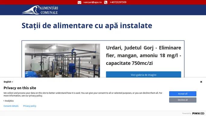 Alimentare cu apa potabila pentru localitati comunale sau municipale - H2O International