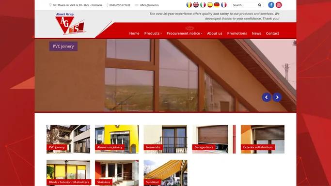 Almet Grup | PVC and aluminum joinery Romania - Garage doors - Ironworks - Furnishings - Blinds