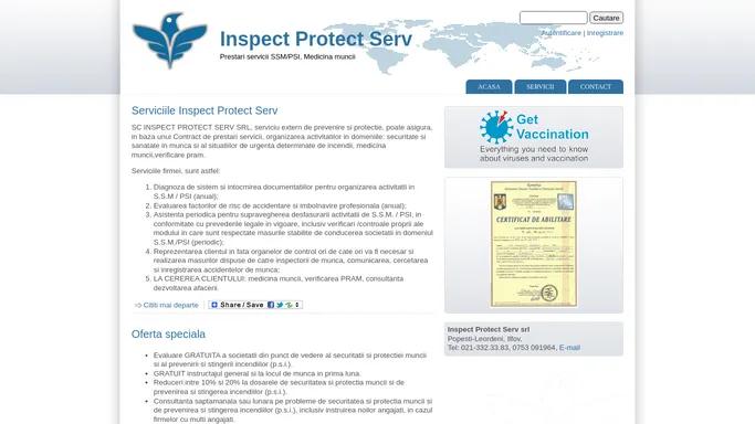 Inspect Protect Serv | Prestari servicii SSM/PSI, Medicina muncii