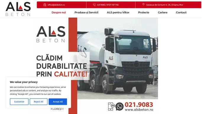 ALS BETON SRL – Producator betoane, agregate piatra si nisip