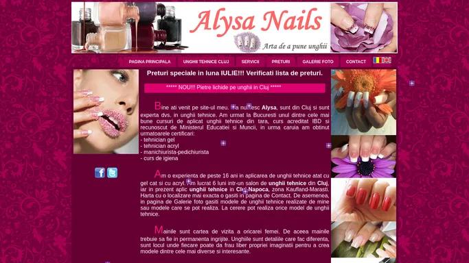 Alysa Nails - Unghii Tehnice Cluj Napoca cu gel si cu acril, manichiura Cluj, pedichiura Cluj, unghii false cluj