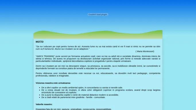 Site-ul oficial al Gradinitei Amicii Training