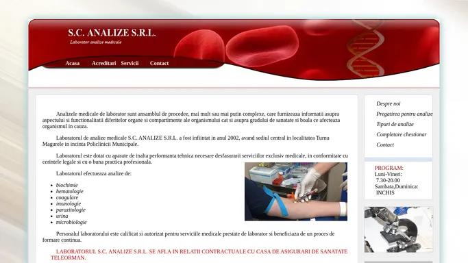 SC ANALIZE SRL - Laborator de analize sange