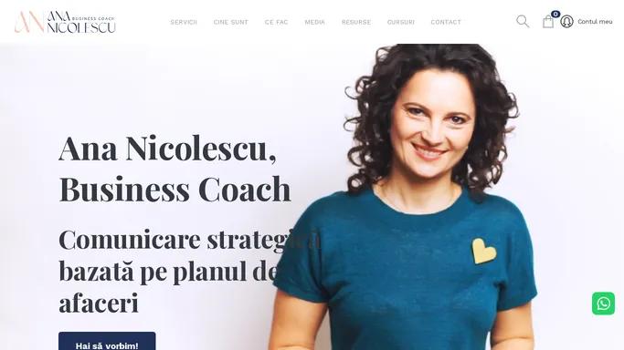 Ana Nicolescu - Business Coach | Strategie de comunicare