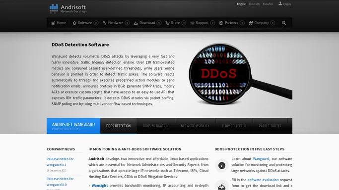 DDos Detection & Mitigation Software and Appliances, Network Monitoring :: Andrisoft