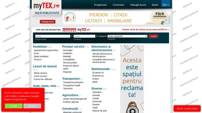 Anunturi online MyTex.ro, anunturi Brasov, mica publicitate Brasov, anunturi online Brasov