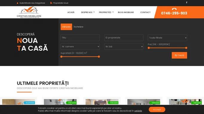 Imobiliare Alba Iulia. Cristian Imobiliare – Agentie imobiliara care va pune dispozitie o gama variata de anunturi imobiliare si imobile de vanzare (aprtamente, case, terenuri) si inchiriere in Alba Iulia.