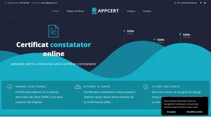 AppCert – certificat constatator online