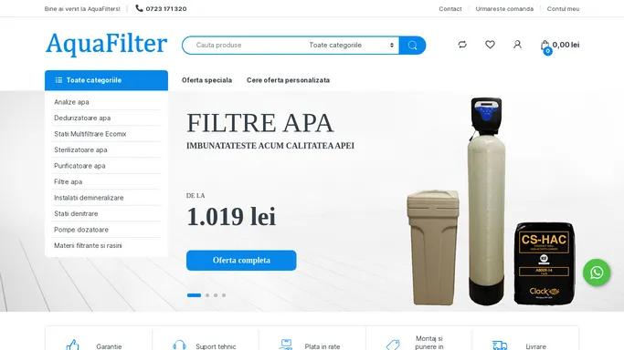 Instalatii dedurizare si filtrare apa - AquaFilter