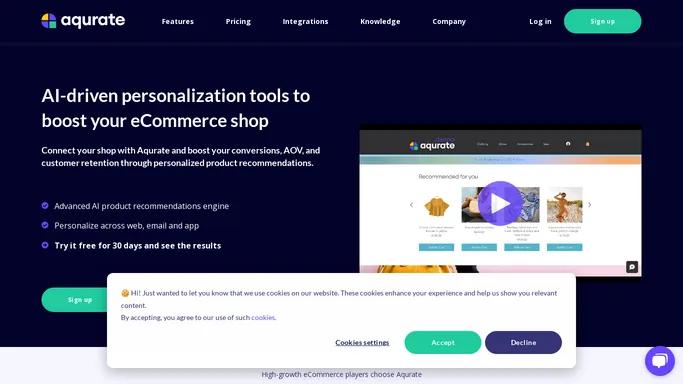 AI-driven tools for eCommerce shops | Aqurate.ai