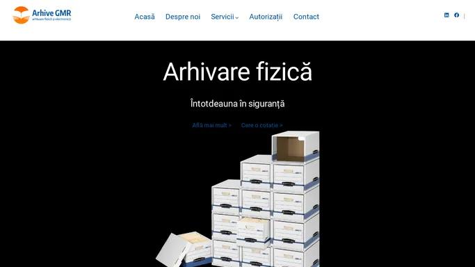 Arhive GMR – Servicii de arhivare fizica si digitala