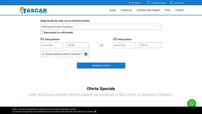 Inchirieri auto Bucuresti ✔️ Preluare masini direct din Aeroport OTP ➡️ Ascar.ro