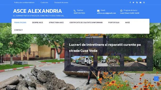 ASCE ALEXANDRIA – S.C. ADMINISTRATIA STRAZILOR, CONSTRUCTII EDILITARE S.R.L.