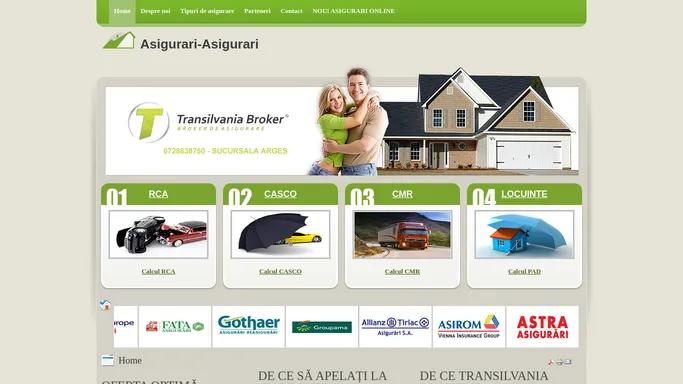 Asigurari Arges - Transilvania Broker - oferta optima pentru clienti RCA, Casco, CMR si asigurari de locuinta