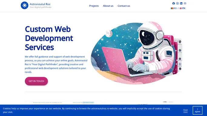 Astronautul Roz "Your Digital Pathfinder" for Custom Web Development