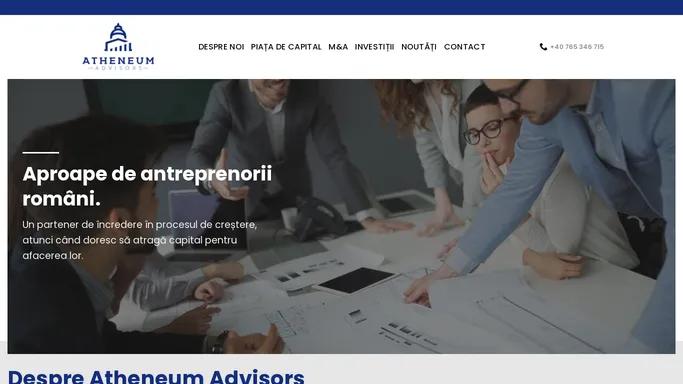 Atheneum Advisors - Aproape de antreprenorii romani