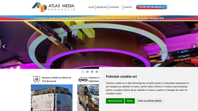 Atlas Media Productie Publicitara Casete Luminoase Colantare Auto Bannere