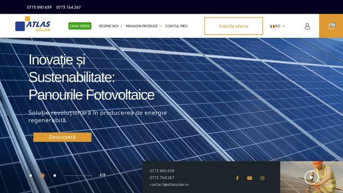 ATLAS SOLAR – Furnizare si instalare sisteme de panouri fotovoltaice