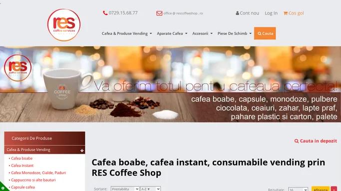 RES > Depozit consumabile Vending Cafea Boabe Automate Cafea Iasi Res Co