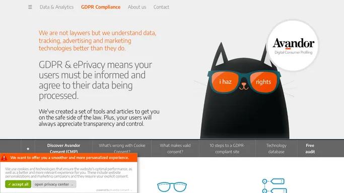 GDPR compliance, Consent Management and Vendor Database : Avandor