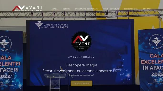 AV Event – Dam Viata Evenimentului Tau | Inchirieri ecrane led | DJ Nunta | DJ Botez | Inchirieri echipamente sonorizare, videoproiectie si masini de fum pentru organizari evenimente in Brasov