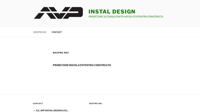 INSTAL DESIGN – PROIECTARE SI CONSULTANTA INSTALATII PENTRU CONSTRUCTII