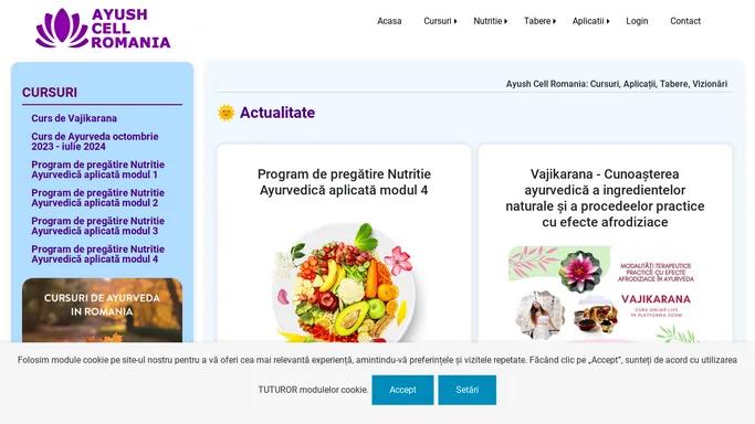 Cursuri de Ayurveda I Aplicatii Plante I Vizionari Tabere si Seminarii