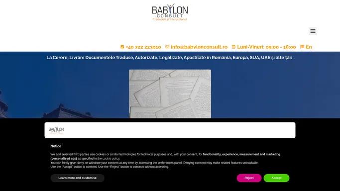 Babylon Consult - Birou de Traduceri Autorizate, Legalizate si Apostila