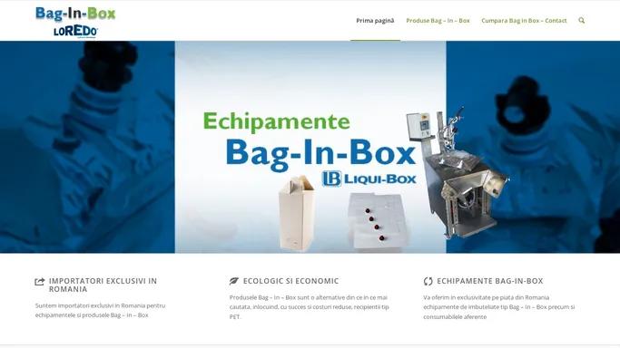 Imbuteliere BAG IN BOX - Echipamente si consumabile - Loredo S.R.L.