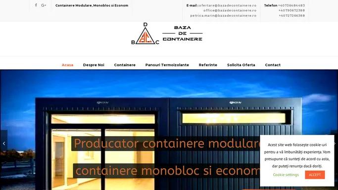 Producator Containere Romania - Containere modulare si monobloc