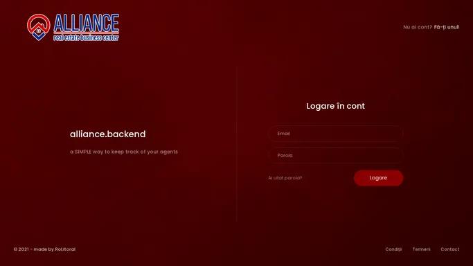 alliance.backend | Login - v0.01b
