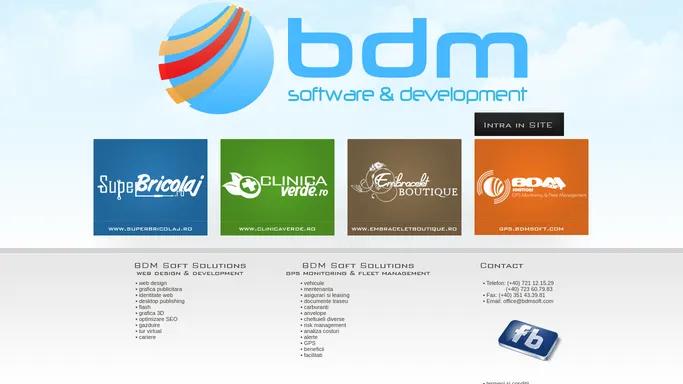 BDMSoftSolutions - Web design si monitorizare GPS in timp real a parcului auto : Web design craiova, aplicatii web profesionale, magazine virtuale, aplicatie parc auto, grafica 3d, grafica publicitara, randari 3d, identitate web, site flash, DTP, logo, cataloage de prezentare, mape, cd de prezentare, pagini web, prezentari online, animatii, promovare web craiova, optimizare seo craiova