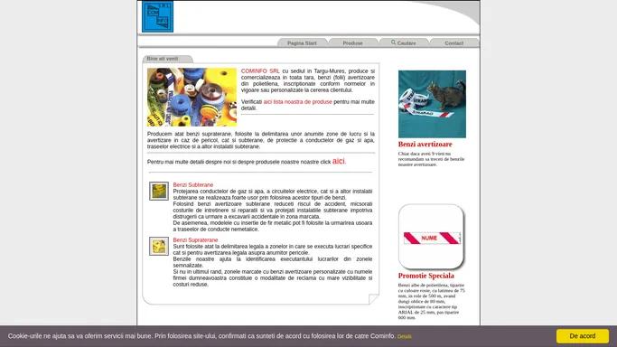 Benzi avertizare - Cominfo SRL produce si comercializeaza benzi polietilena santier,produse polietilena, benzi cablu optic, apa, gaz, mase plastice