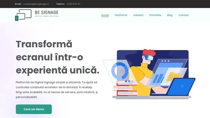 Digital Signage - Platforma de Digital Signage, simpla si eficienta