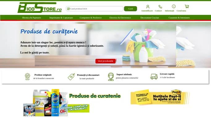 BICOSTORE.RO - Solutii complete pentru birou si acasa: Birotica, Papetarie, Imprimante, Copiatoare, Cartuse, Electrice, Electronice, Decoratiuni, Instalatii, Craciun si articole de curatenie